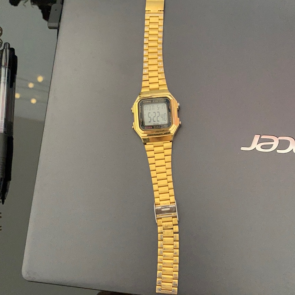 Vintage Gold Casio Digital Watch